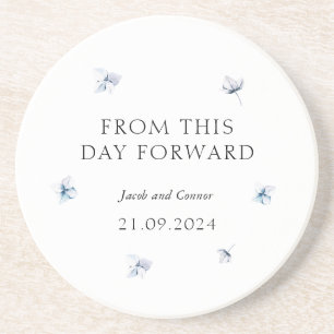 Blue Hydrangea Modern Wedding Favor Underlägg