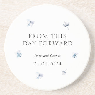 Blue Hydrangea Modern Wedding Favor Underlägg