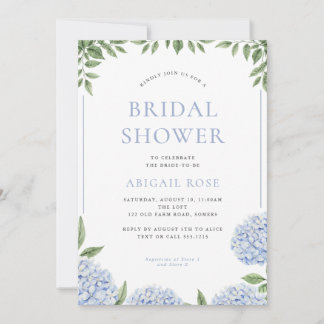 Blue Hydrangea Möhippa Blommigt Ram Inbjudningar