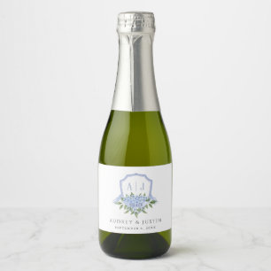 Blue Hydrangea Monogram Vapensköld Mini Bröllop