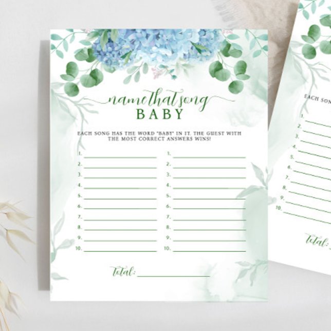 Blue hydrangea Namn Den där Sång Baby Shower-match (Skapare uppladdad)