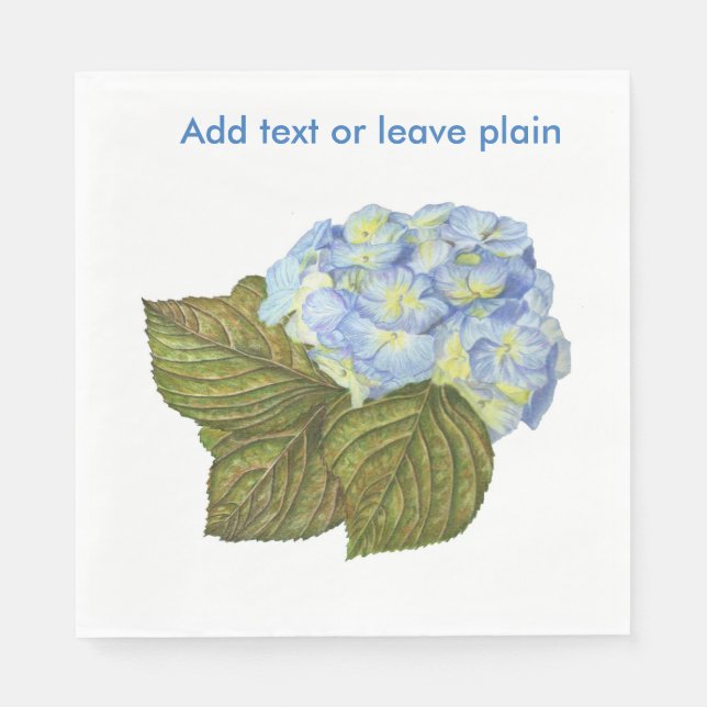 Blue Hydrangea Napkins Pappersservett (Framsidan)