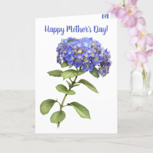 Blue Hydrangea Personlig Mors dag Kort