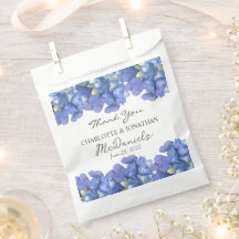Blue Hydrangea Petals Bröllop Personlig Namn