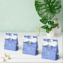 Blue Hydrangea Petals Bröllop Personlig Namn Presentaskar