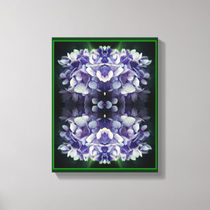 Blue Hydrangea Petals Close Abstrakt Canvastryck
