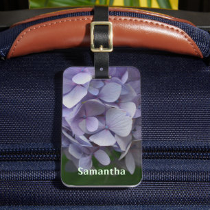 Blue Hydrangea Petals Close Personlig Bagagebricka