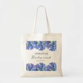 Blue Hydrangea Petals Personlig Bridesmaid Tygkasse