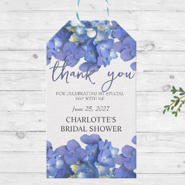 Blue Hydrangea Petals Personlig Möhippa Presentetikett