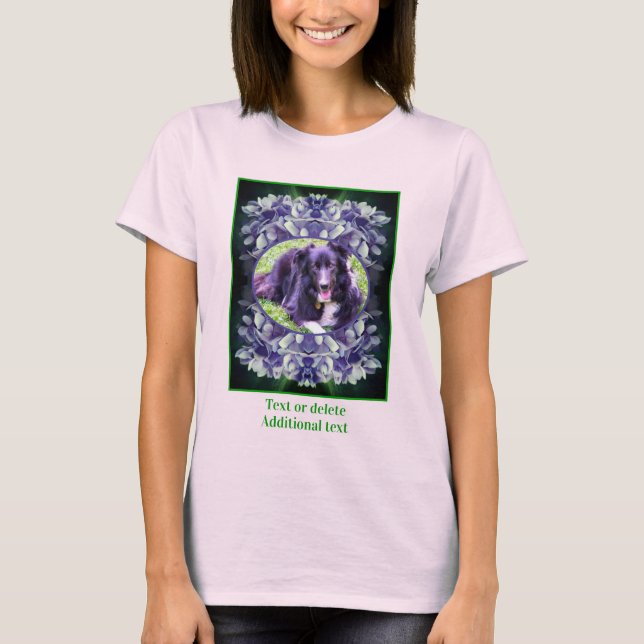Blue Hydrangea Petals Ram Skapar ditt eget foto T Shirt (Framsida)