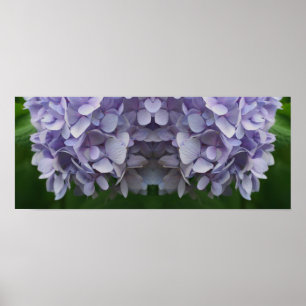 Blue Hydrangea Petals Spegel Abstrakt Poster