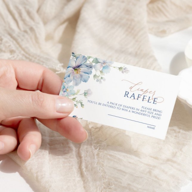 Blue Hydrangea & Ro Diaper Raffle Biljett Tilläggskort (Skapare uppladdad)