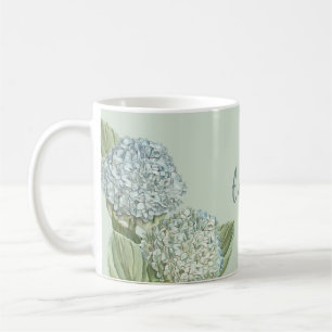 Blue Hydrangea/ Sage Grönt Kaffemugg