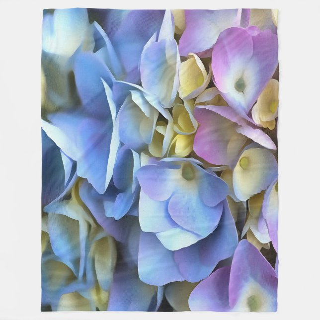 Blue Hydrangea Shrub Artistic Bossom Fleecefilt (Framsidan)