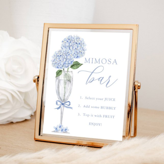 Blue Hydrangea, Silver Mimosa Pub Shower Poster (Skapare uppladdad)