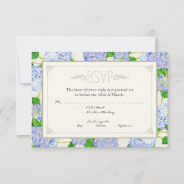 Blue Hydrangea Snöre Blommigt Forme Elegant bröllo OSA Kort