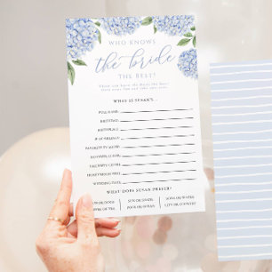 Blue Hydrangea som känner till det Pappra spelkort Flygblad