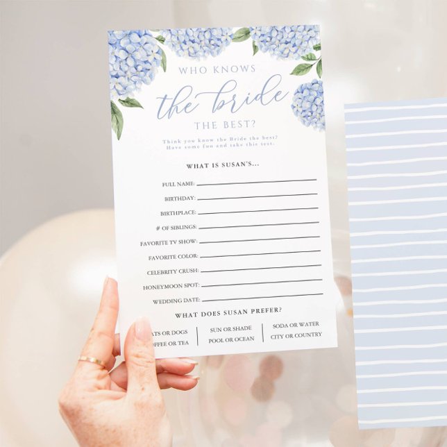Blue Hydrangea som känner till det Pappra spelkort Flygblad (Skapare uppladdad)