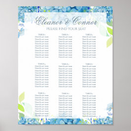 Blue Hydrangea Sophisticated Bröllop Poster
