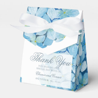 Blue Hydrangea Sophisticated Wedding Favor Box Presentaskar