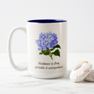 Blue Hydrangea Sprinkle Två-Tonad Mugg