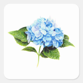 Blue Hydrangea Sticker Fyrkantigt Klistermärke