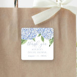 Blue Hydrangea Tack Anpassad Möhippa Fyrkantigt Klistermärke<br><div class="desc">Den här vackra designen har blå vattenblommor och din anpassningsbar. Lägg till informationen i mallformuläret. Använda för alla tillfälle. Med funktionen Anpassa ytterligare kan du öppna den avancerade redigeringsmenyn där du kan ändra teckensnitt,  färg och layout för texten.</div>