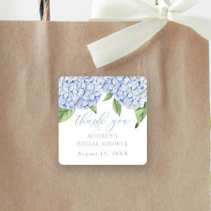 Blue Hydrangea Tack Anpassad Möhippa Fyrkantigt Klistermärke
