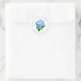 Blue Hydrangea Tack Favor Sticker Runt Klistermärke