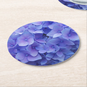 Blue Hydrangea Underlägg Papper Rund
