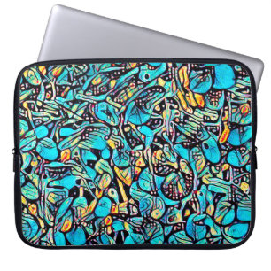 Blue Hydrangea Urban Art Mönster Laptop sleeve