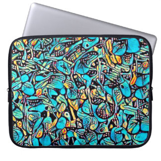 Blue Hydrangea Urban Art Mönster Laptop sleeve