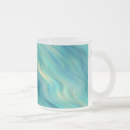 Blue Hydrangea Vågigt Struktur Frostad Glasmugg