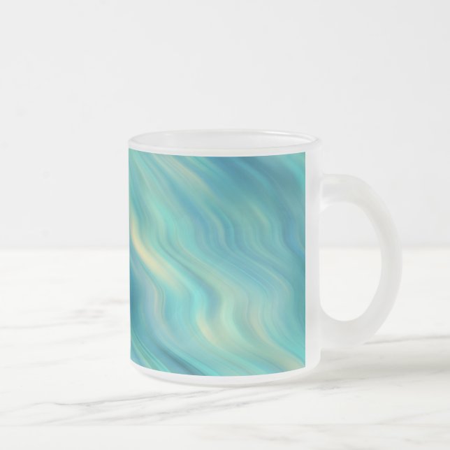 Blue Hydrangea Vågigt Struktur Frostad Glasmugg (Höger)