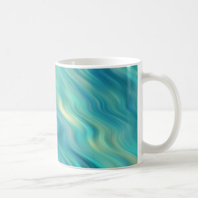 Blue Hydrangea Vågigt Struktur Kaffemugg (Höger)