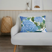 Blue Hydrangea Watercolor Blommigt Coastal