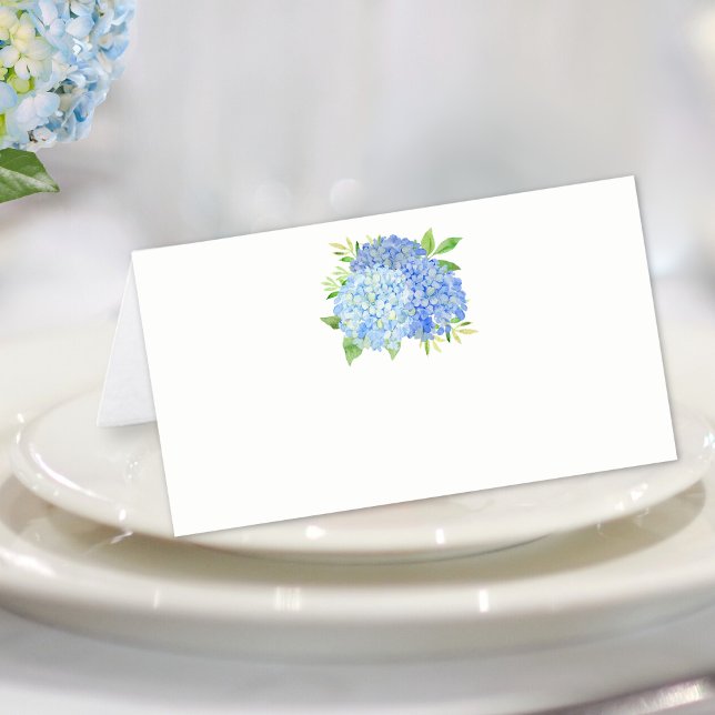Blue Hydrangea Watercolor Blommigt Placeringskort (Skapare uppladdad)