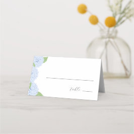 Blue Hydrangea Watercolor Bröllop Placeringskort