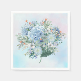 Blue Hydrangea Watercolor, Pappersservett