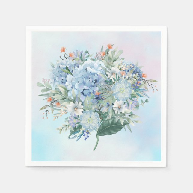 Blue Hydrangea Watercolor, Pappersservett (Framsidan)