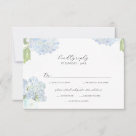 Blue Hydrangea Wedding Response Card OSA Kort