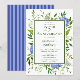 Blue Hydrangeas 25-årsdagen Inbjudningar