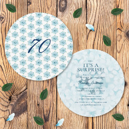 Blue Hydrangeas 70:e överraskande Födelsedagsfest Inbjudningar