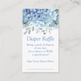 Blue Hydrangeas Boy Diaper Raffle Biljett Tilläggskort