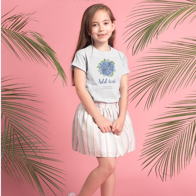 Blue Hydrangeas Bröllop Flower Girl T Shirt (Skapare uppladdad)