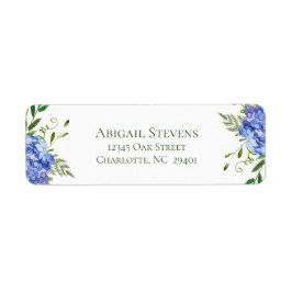 Blue Hydrangeas Bröllop Returadress Returadress Etikett