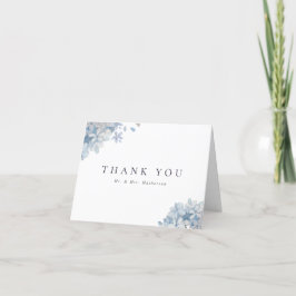 Blue Hydrangeas Bröllop Tack Kort