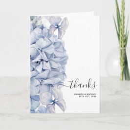 Blue Hydrangeas Bröllop Tack Kort