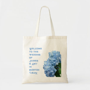 Blue Hydrangeas Bröllop Välkomstpåse Tygkasse