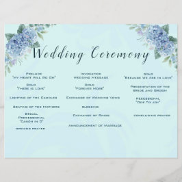 Blue Hydrangeas Bröllopsprogram